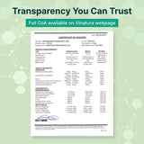 VINATURA cápsulas alineadas en cuchara, evidenciando dosis práctica y cómoda