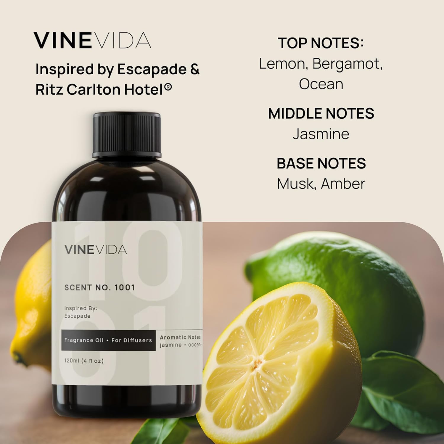 VINEVIDA detalle de etiqueta legible que indica aroma No.1001