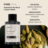 VINEVIDA etiqueta en primer plano con información clara y estilo premium