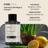 VINEVIDA aceite vertiéndose en difusor enchufable demostrando uso fácil