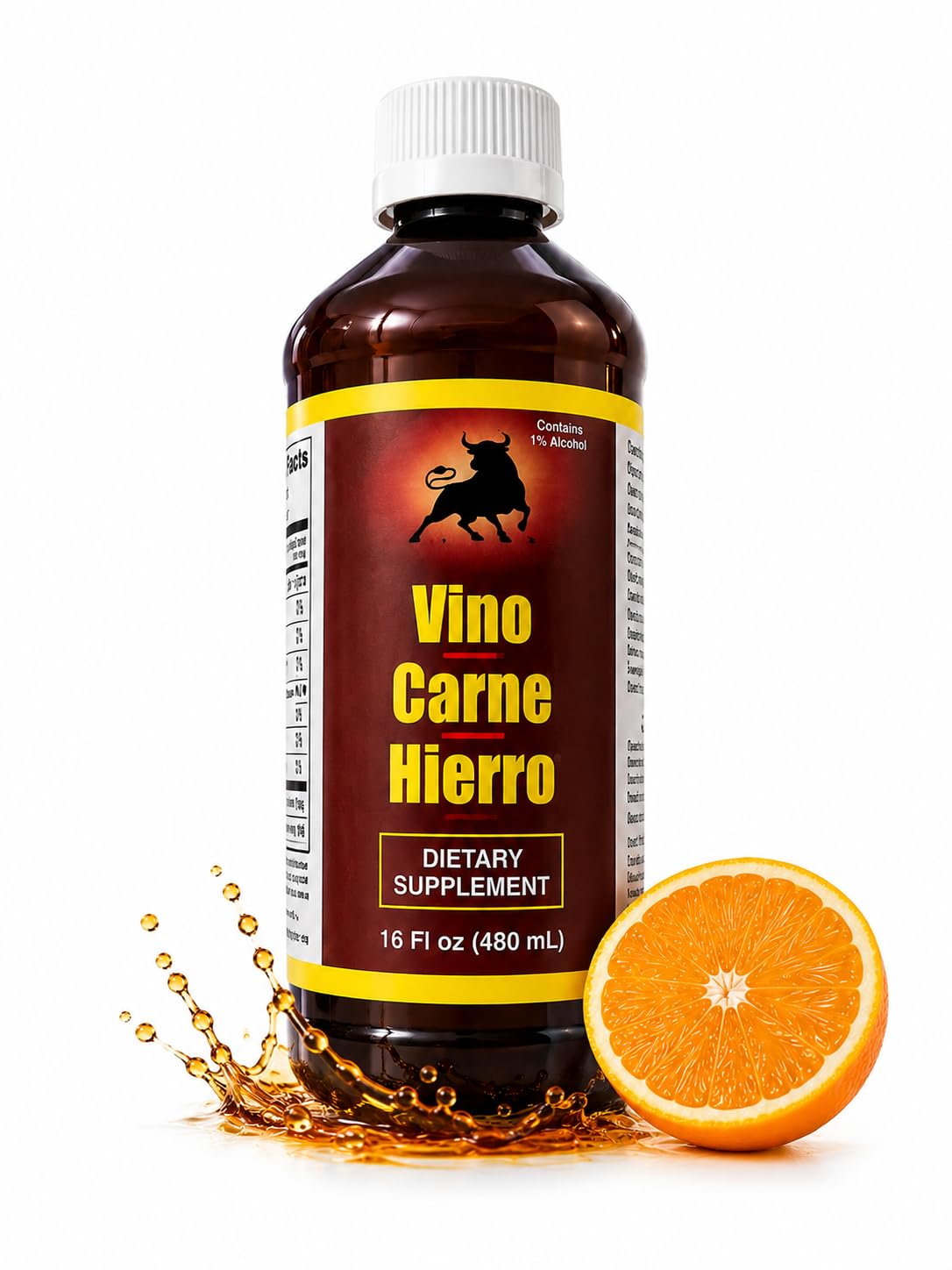VINO CARNE HIERRO botella frontal mostrando envase y beneficios