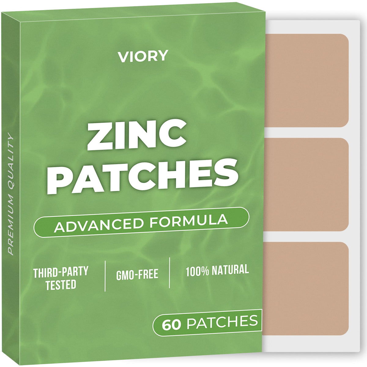 VIORY empaque frontal del pack de 60 parches mostrando diseño claro y cantidad