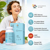 Vita Green frasco abierto con cápsulas evidenciando cantidad y uso