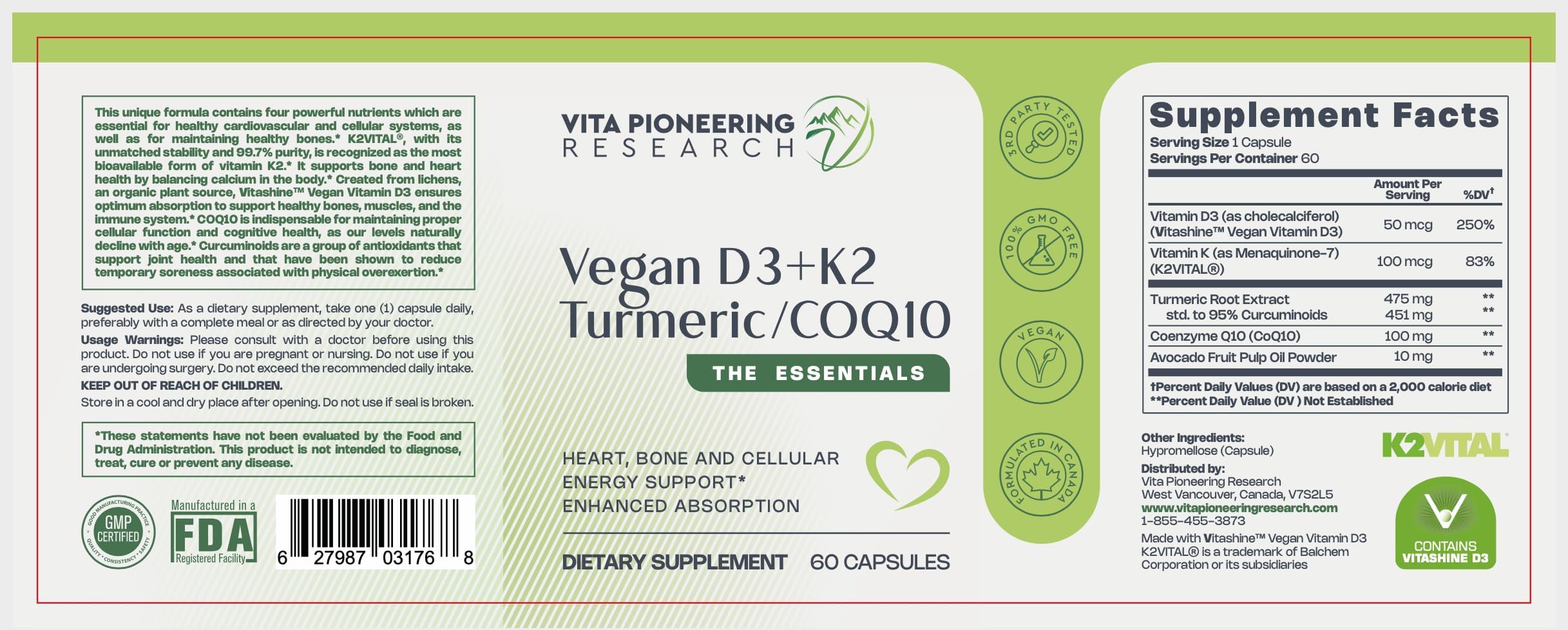 Vita Pioneering Research cápsulas junto a desayuno para mejorar absorción