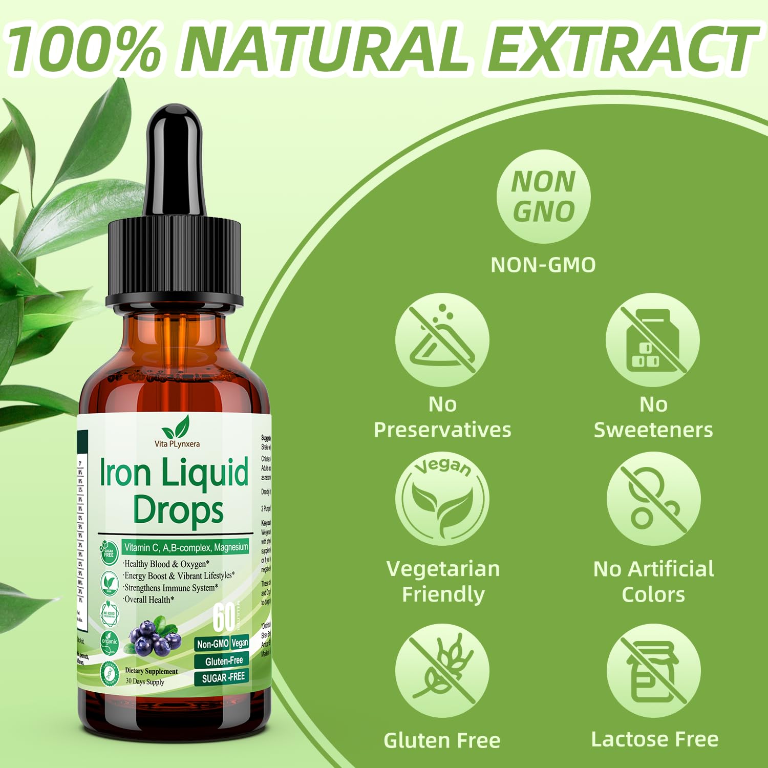 Vita Plynxera etiqueta ingredientes mostrando vitaminas y hierro
