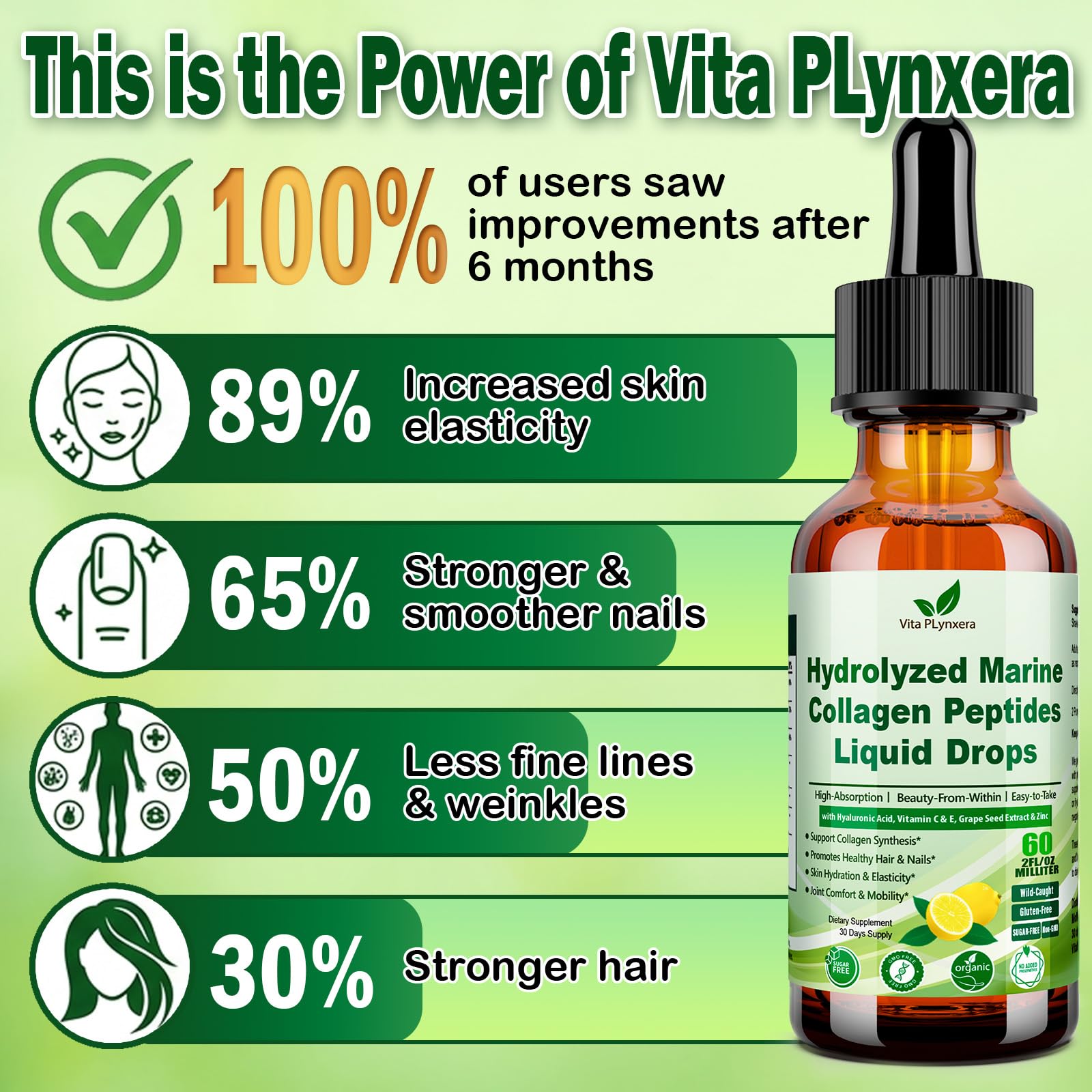 Vita PLynxera ingredientes clave vitamina C E y extracto de semilla de uva para antioxidantes