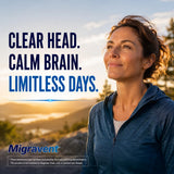 Etiqueta de Migravent con lista de ingredientes clave de Vita Sciences para transparencia