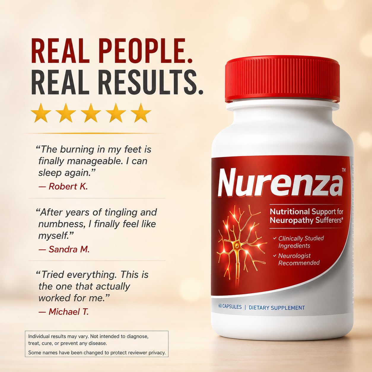 Vita Sciences Nurenza junto a objetos para comparar tamaño de la cápsula