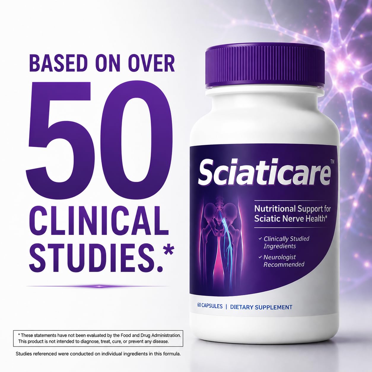 Vita Sciences Sciaticare etiqueta con ingredientes clave destacando R-ALA