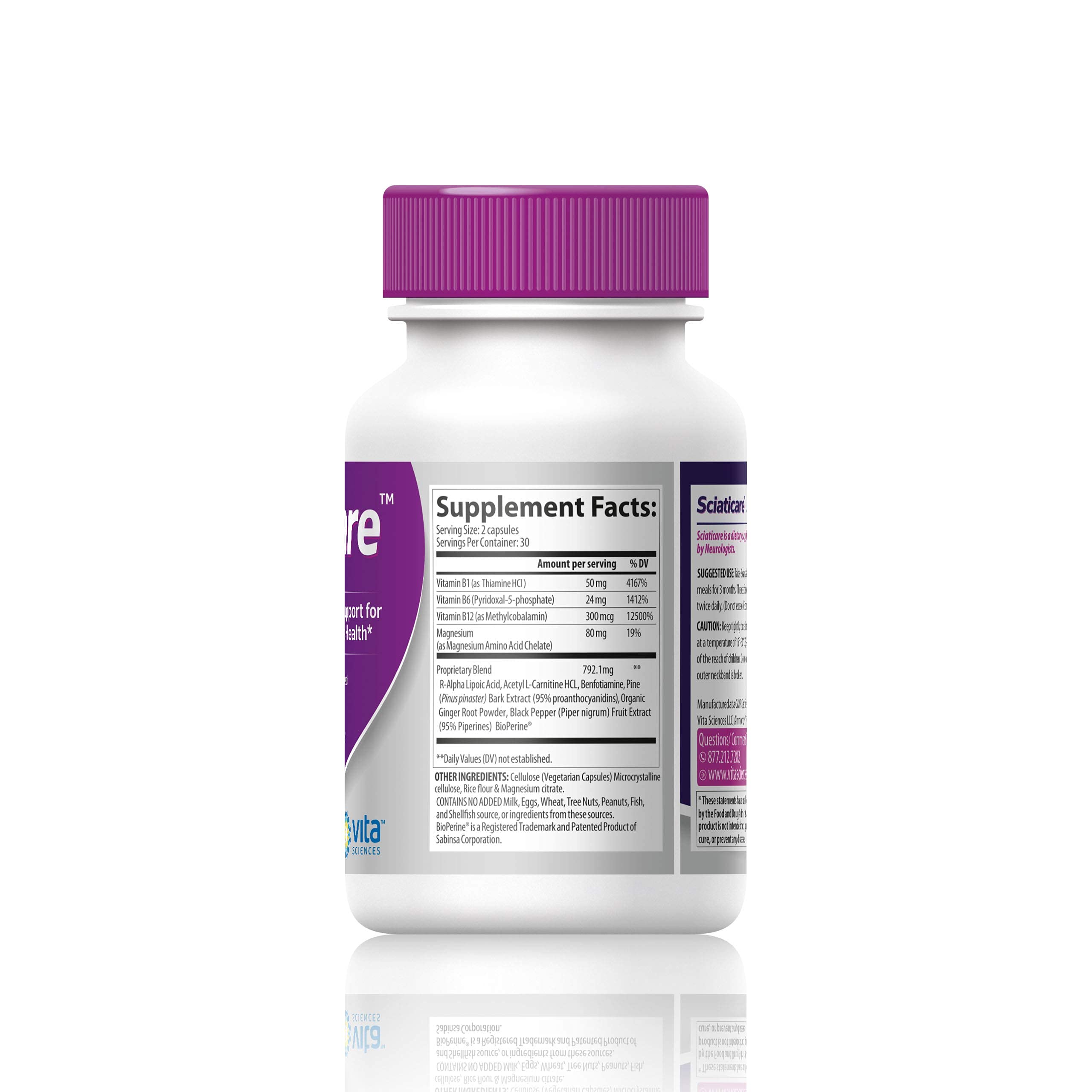 Vita Sciences Sciaticare cápsulas junto a comida para uso con las comidas
