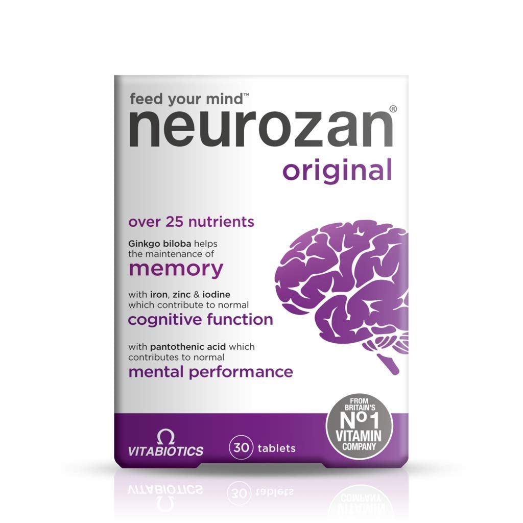 Vitabiotics Neurozan envase frontal muestra dosificación clara y confianza