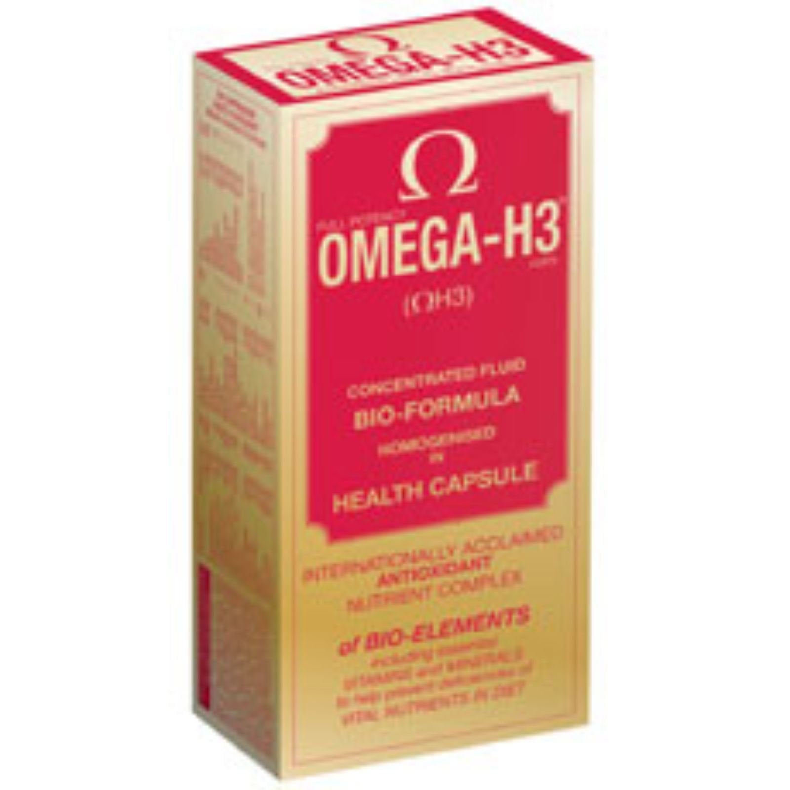 Vitabiotics Omega-H3 frontal del envase mostrando cápsulas y beneficios diarios