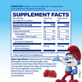 VITABURST Smurfs primer plano de gomita con textura y atractivo frutal