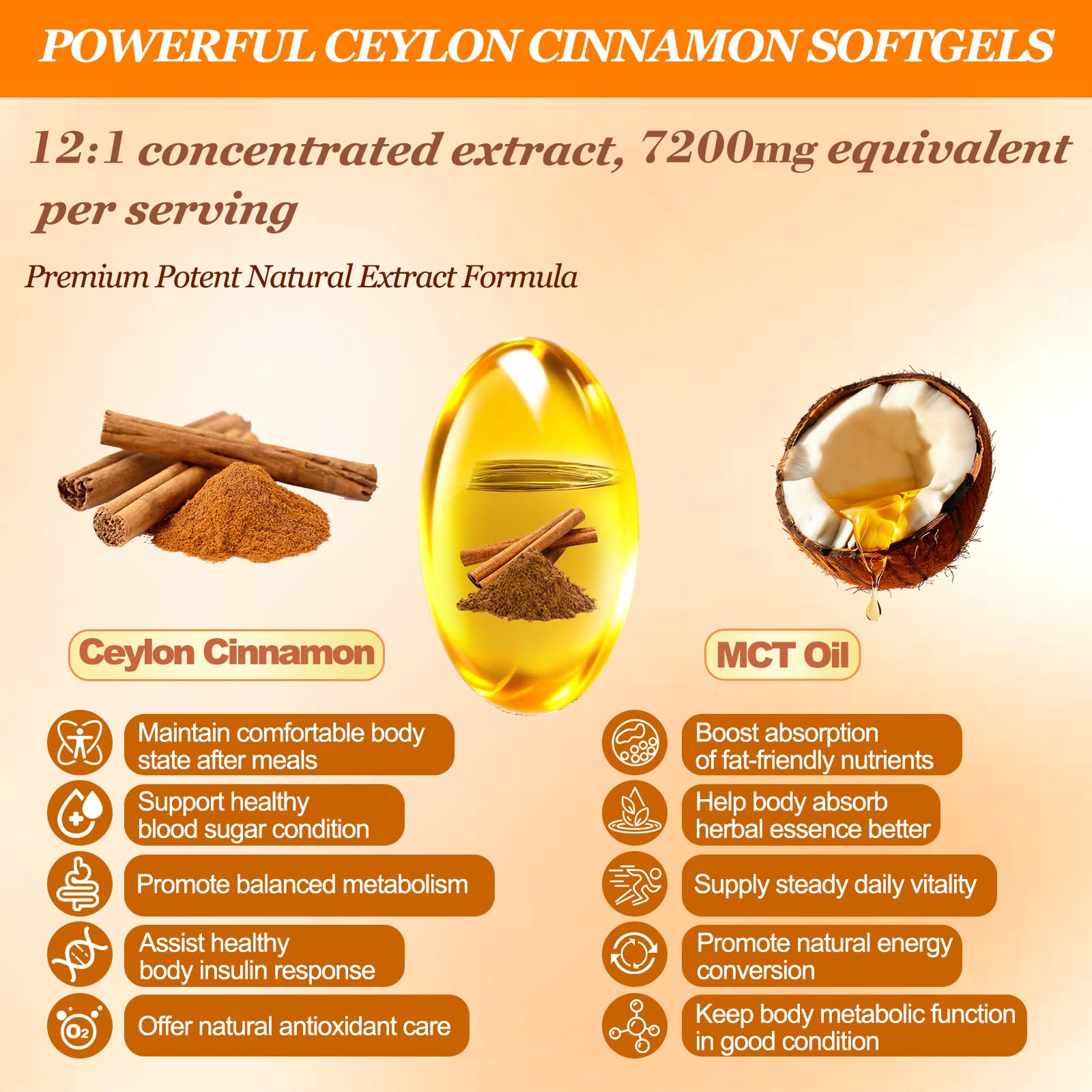 VitaCoeur aceite MCT y extracto de canela juntos, mejor absorción lipídica
