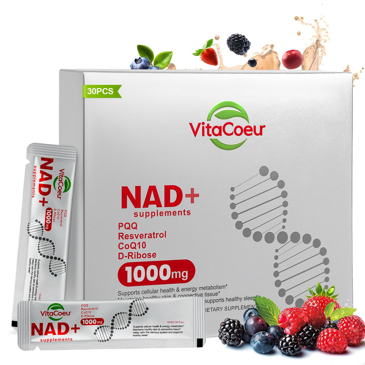 VitaCoeur frente del empaque mostrando caja y diseño, transmite conveniencia