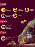 Vitacook etiqueta nutricional mostrando hierro 65 mg y vitamina C 250 mg
