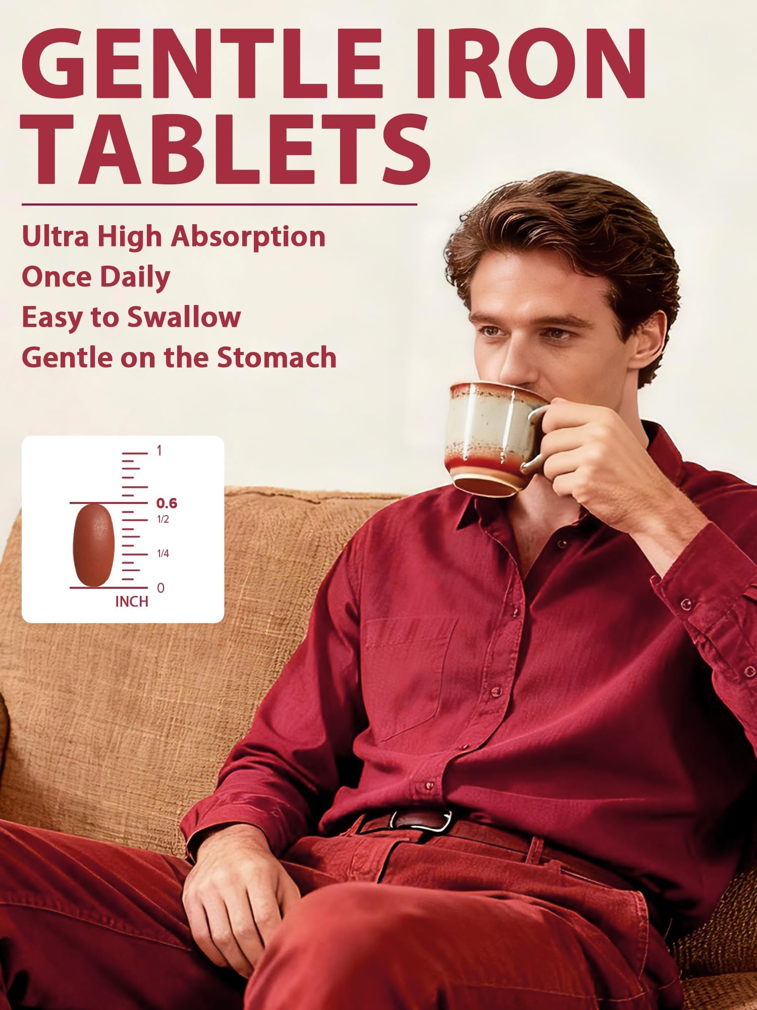 Vitacook tableta junto a un vaso de agua para mostrar modo de toma