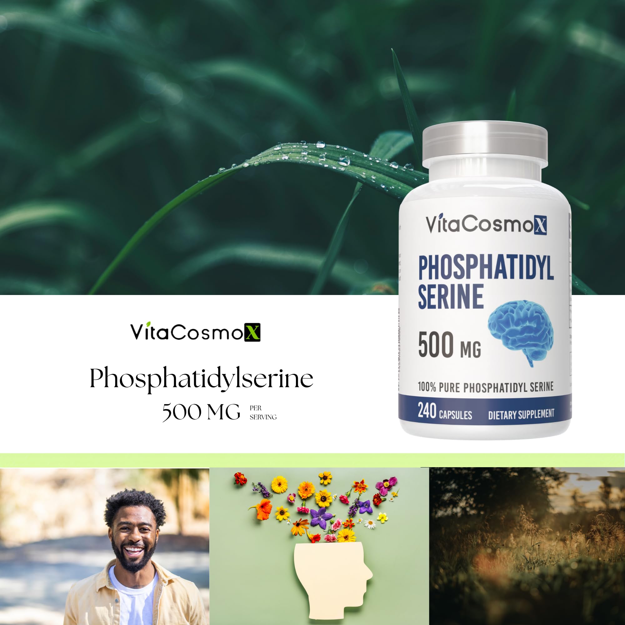VitaCosmoX frasco abierto con cápsulas para visualizar cantidad por envase