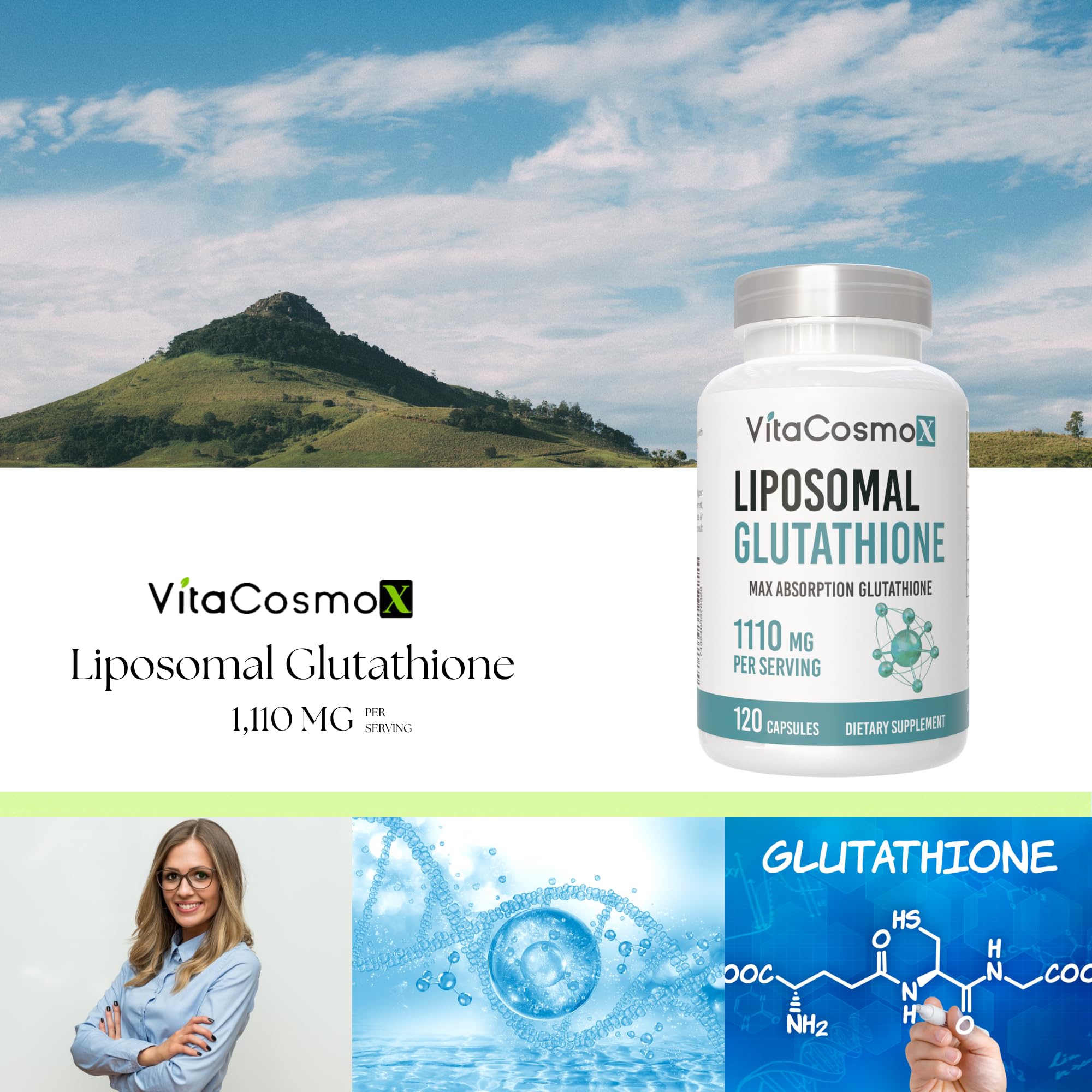 VitaCosmoX etiqueta con lista de ingredientes y valores, transparencia de fórmula.