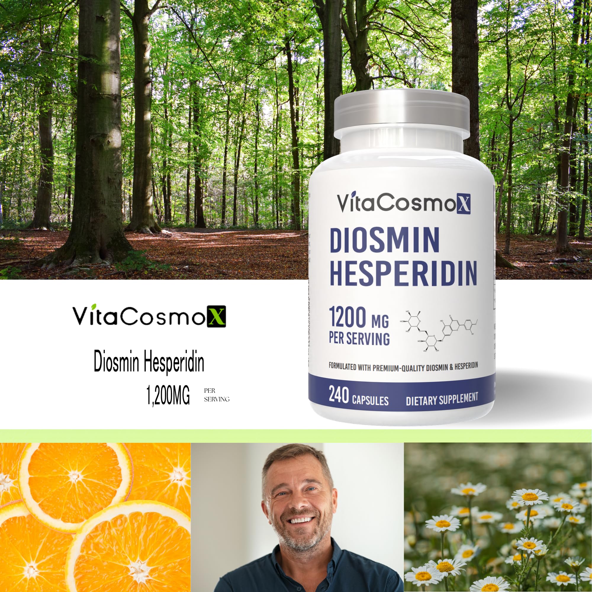 VitaCosmoX etiqueta con lista de ingredientes y certificación GMP visible