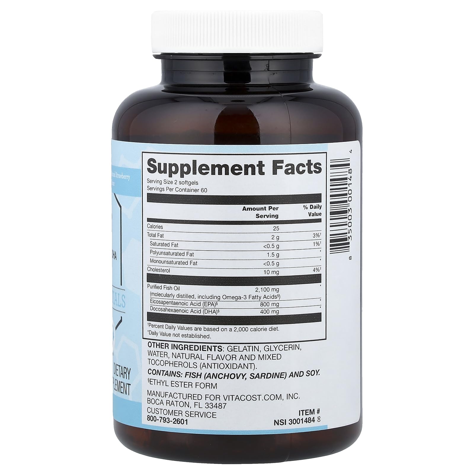 Vitacost Synergy Mega EFA perla cercana que muestra textura y pureza superior