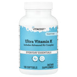 Vitacost Ultra Vitamin K imagen del frente del envase mostrando 180 softgels y beneficios clave