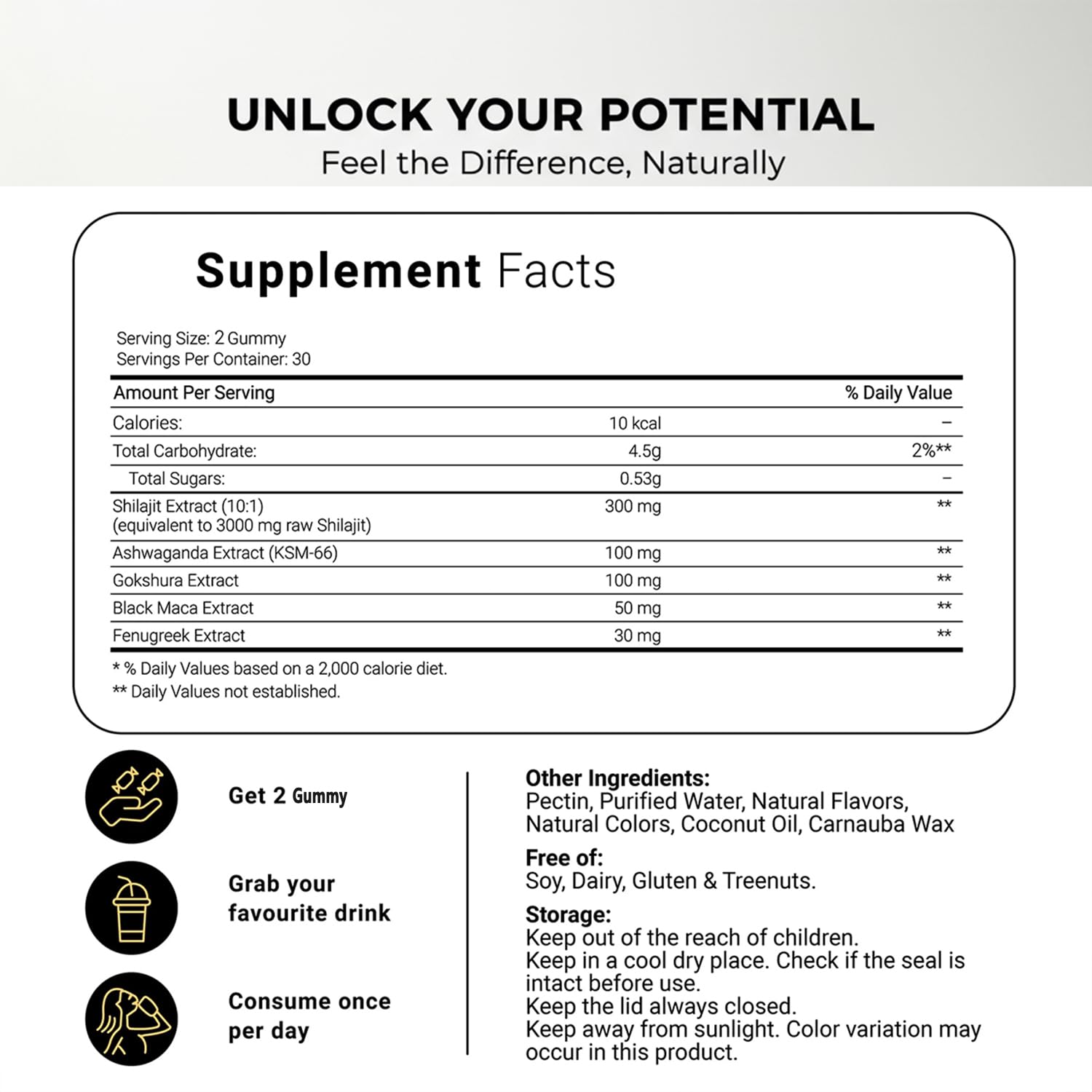 Vitadrive etiqueta nutricional clara para información del usuario