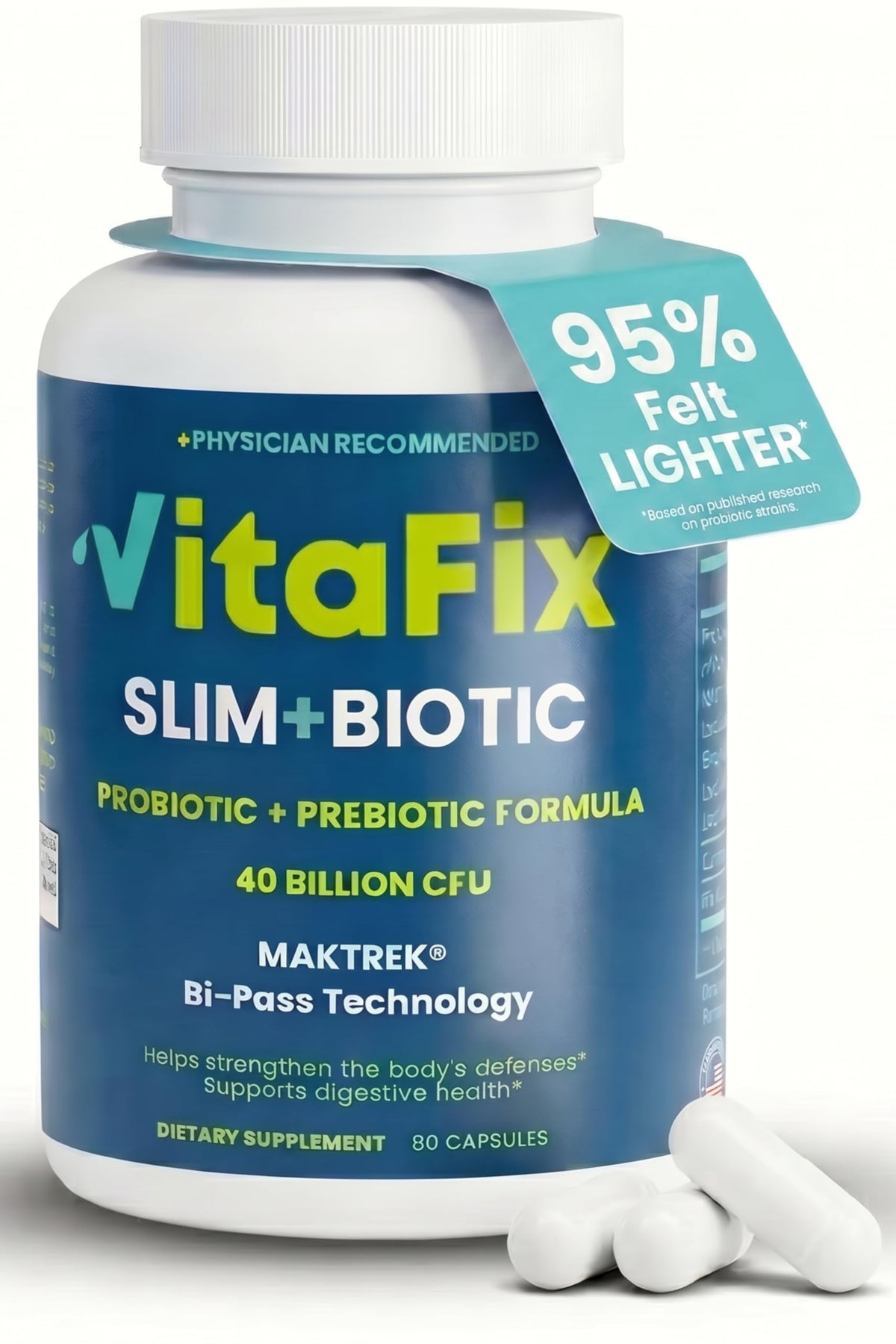 VitaFix botella frontal mostrando diseño y beneficio de alta potencia