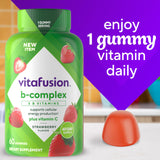 Vitafusion botella abierta con gominolas visibles facilidad de uso