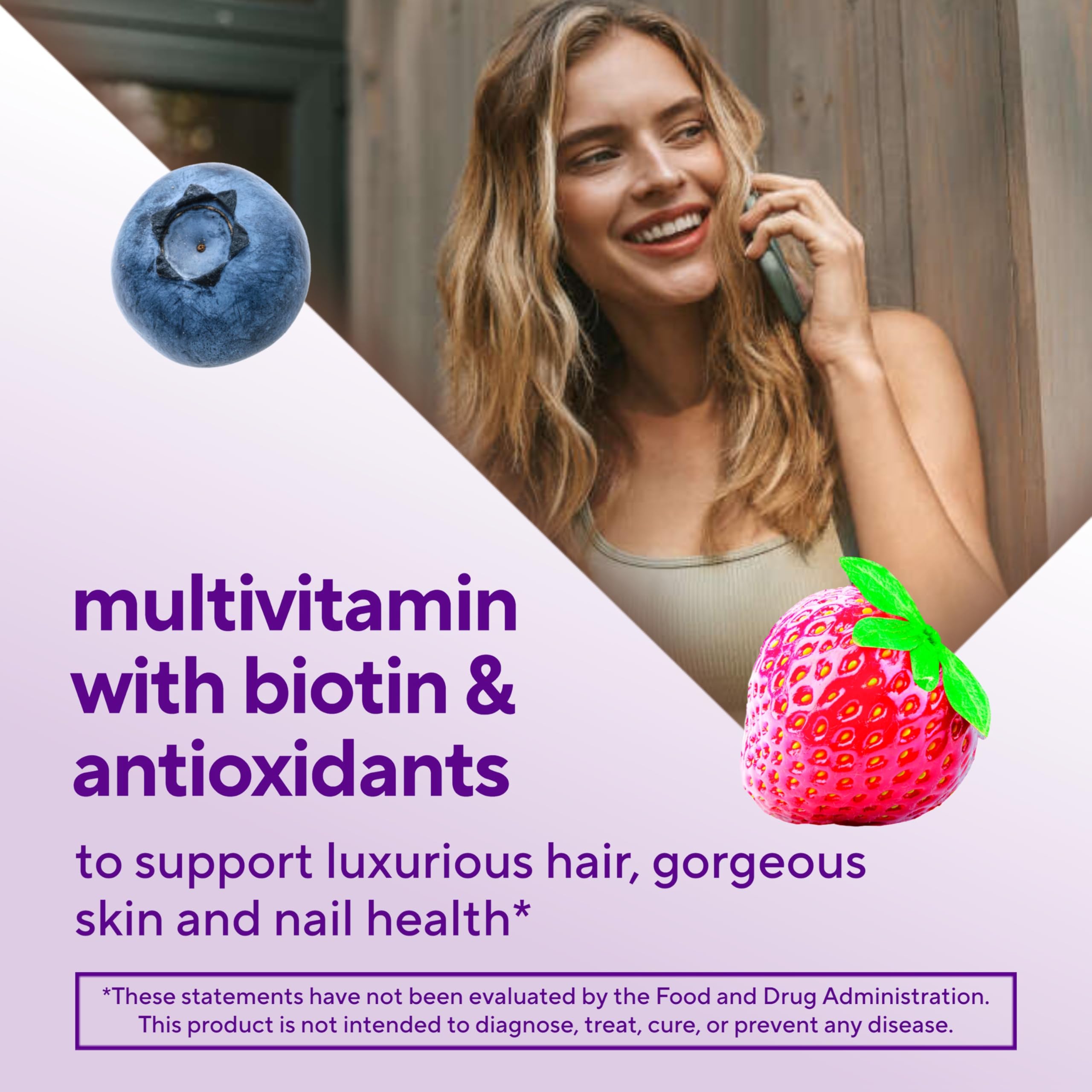 Vitafusion gomitas espaladas en superficie resaltando color natural y apetito