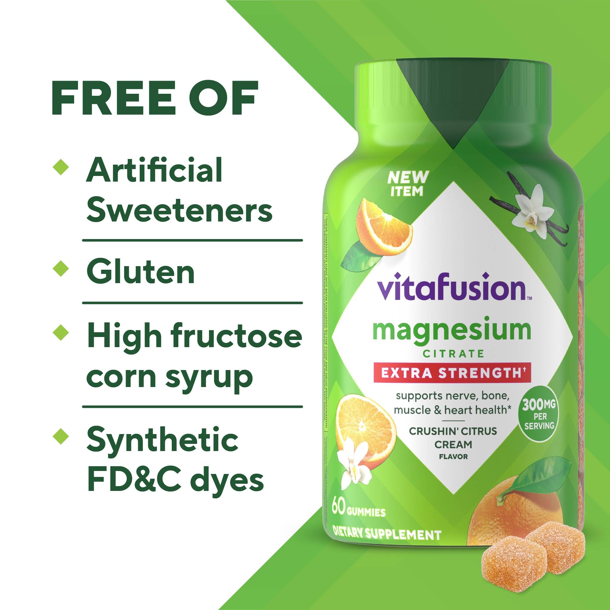 Vitafusion varias gomitas apiladas para destacar color y forma