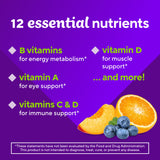 Etiqueta nutricional Vitafusion Multivites mostrando lista de vitaminas