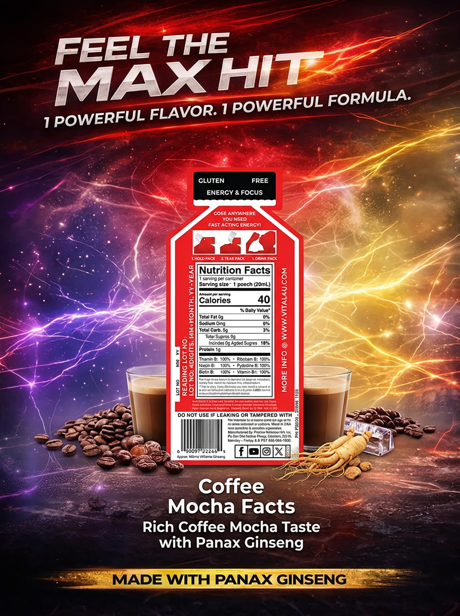 VITAL 4U textura del líquido mocha para apreciar consistencia