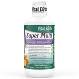 Vital Earth Minerals botella frontal mostrando etiqueta y tamaño práctico