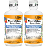 Vital Earth Minerals frontal del envase mostrando doble botella y etiqueta clara