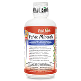 Vital Earth Minerals botella frontal mostrando etiqueta y beneficio mineral