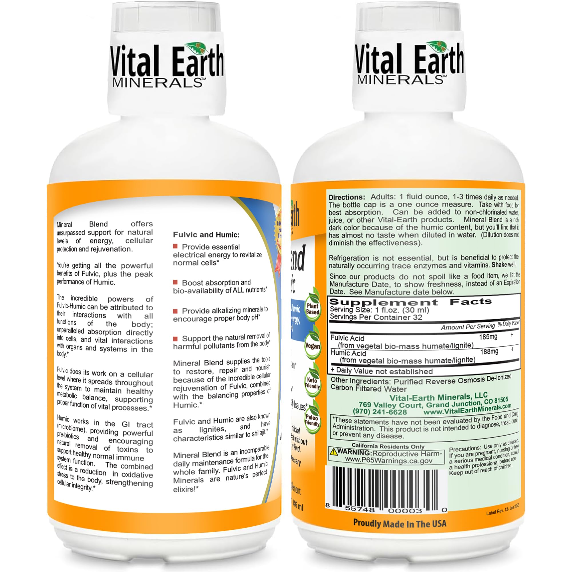 Vital Earth Minerals vaso medidor 1 oz incluido para dosificación precisa