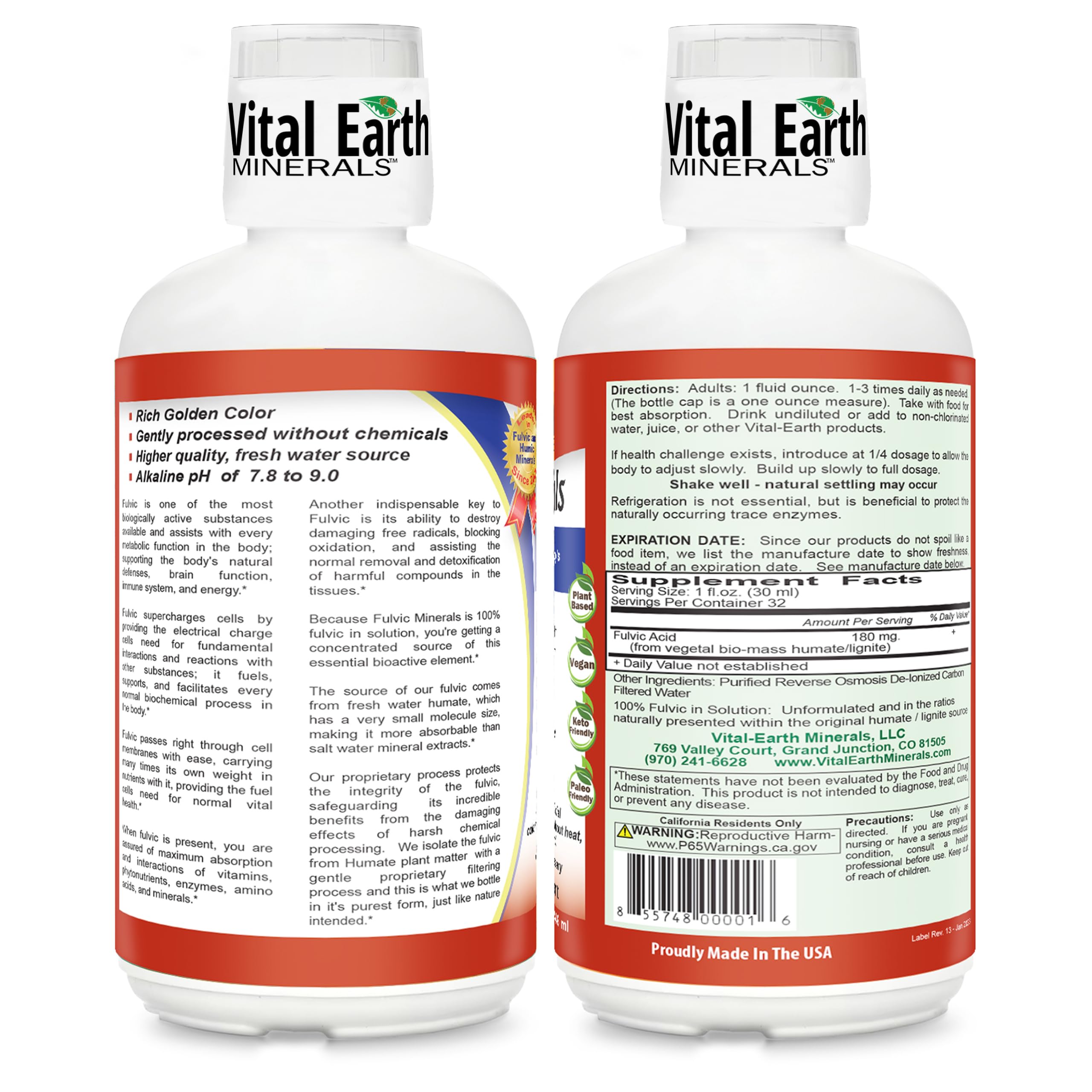 Vital Earth Minerals vaso medidor de 1 oz incluido para dosificación precisa