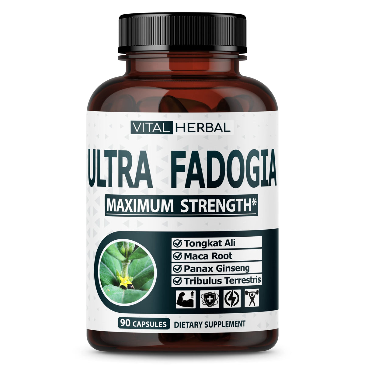 VITAL HERBAL frasco frontal mostrando etiqueta clara y beneficios