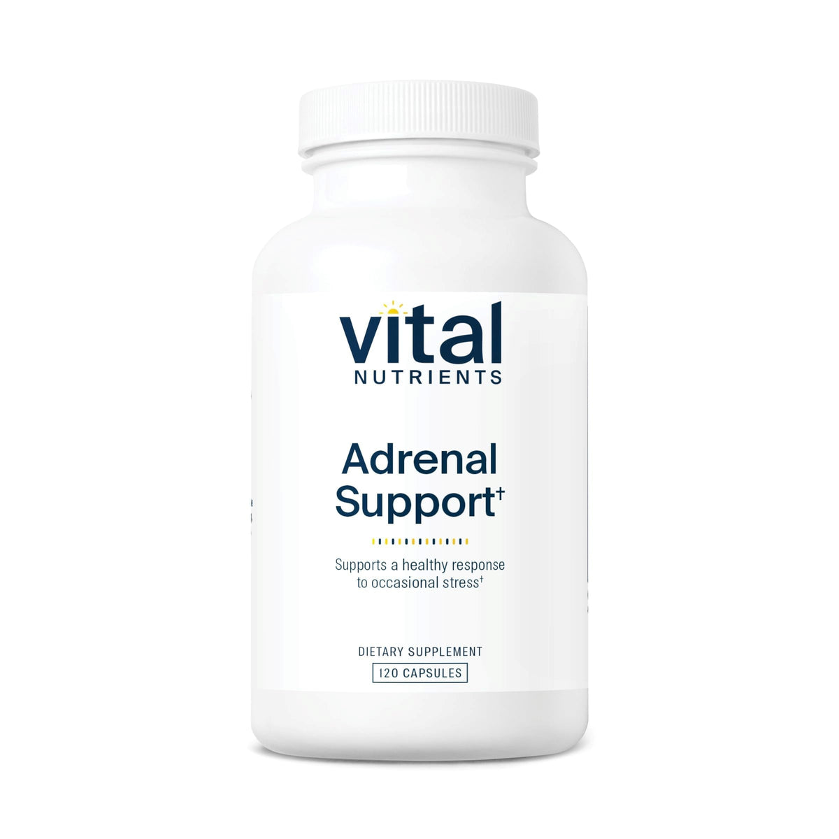 Vital Nutrients frasco frontal mostrando etiqueta clara y beneficios