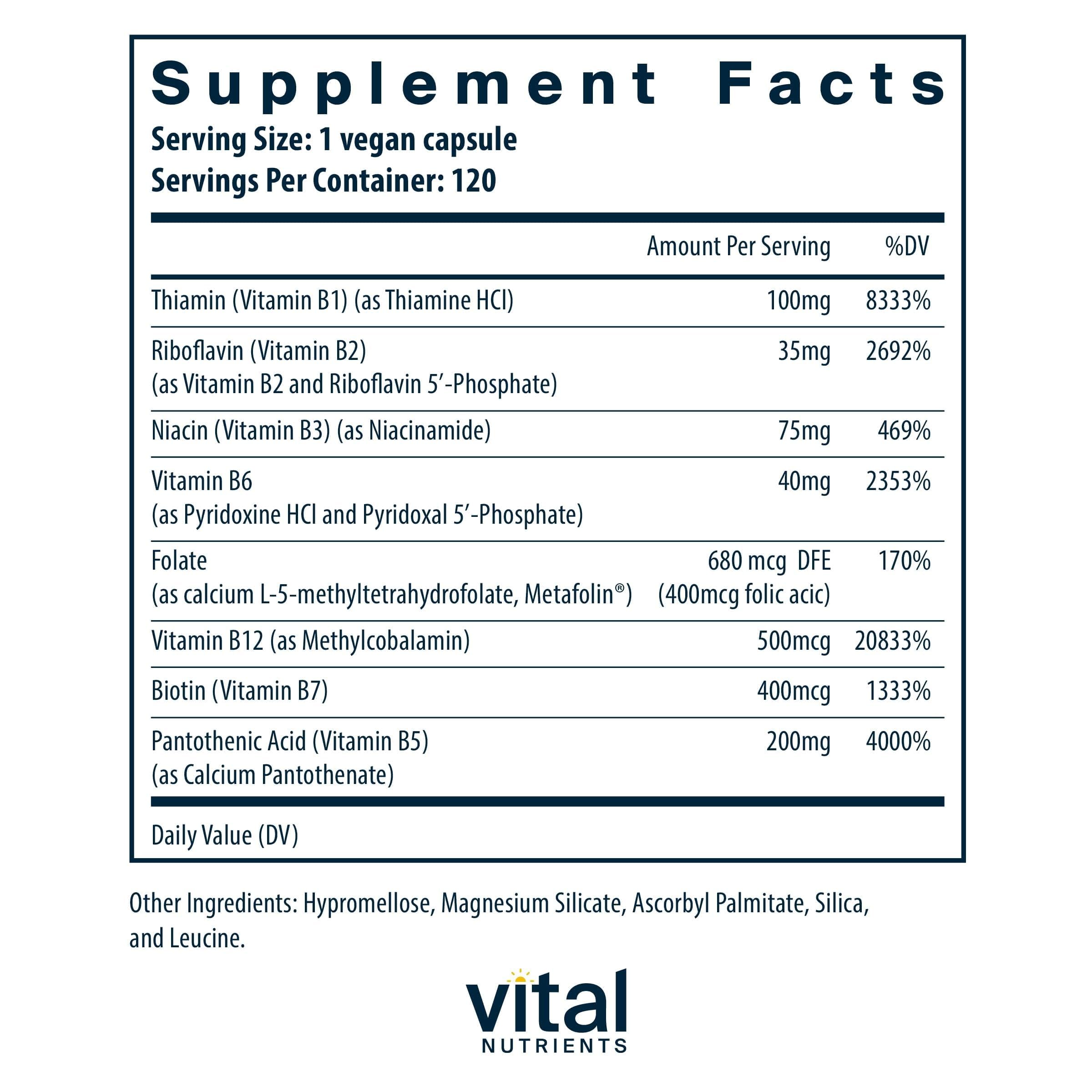Vital Nutrients cápsula cerca, textura visible y formulación vegana