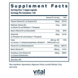 Vital Nutrients cápsula cerca, textura visible y formulación vegana