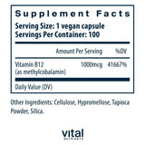 Vital Nutrients primer plano de una cápsula, muestra textura y pureza