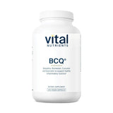 Vital Nutrients BCQ frasco frontal mostrando cápsulas y beneficios