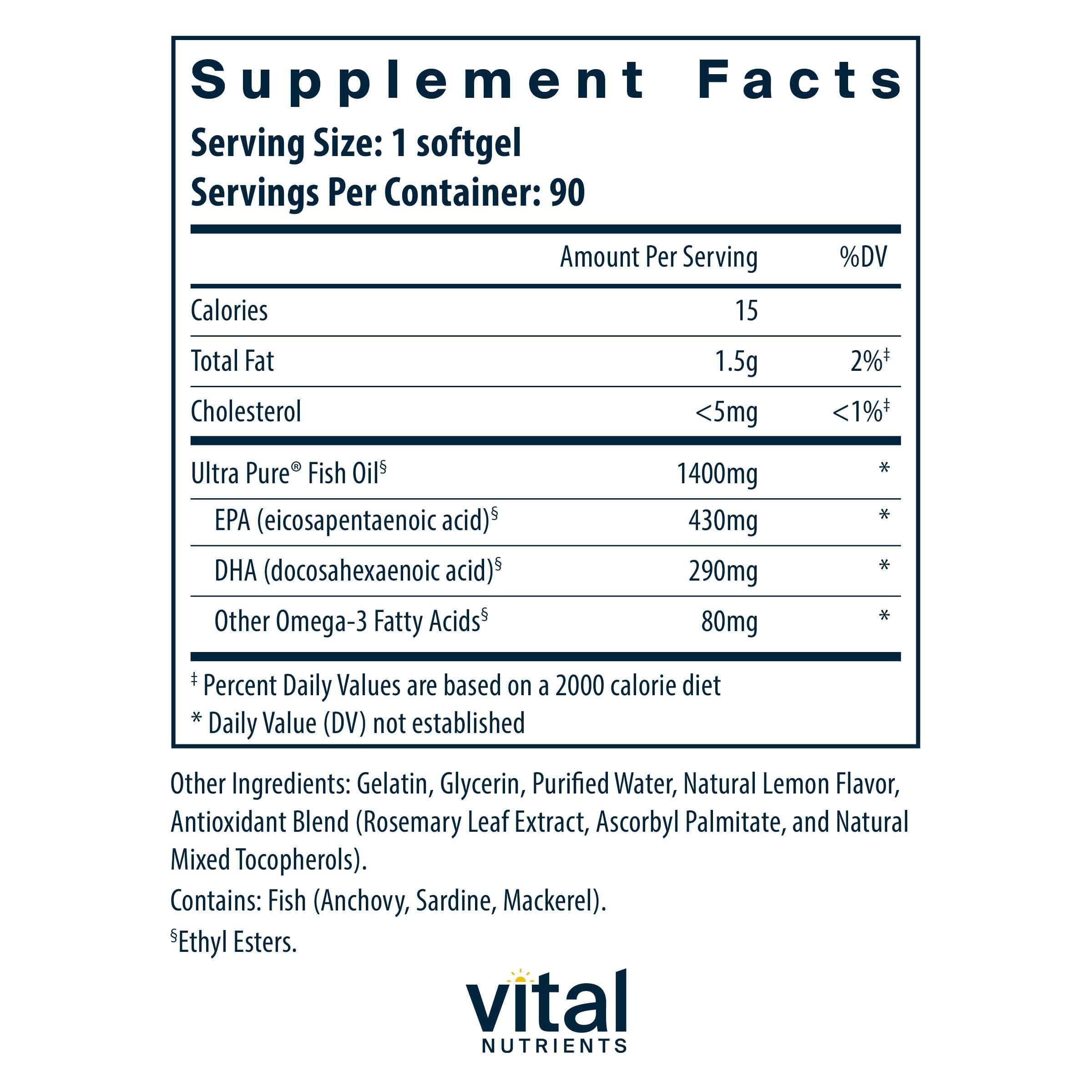 Vital Nutrients close-up de una cápsula blanda mostrando su color y acabado liso