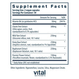 Vital Nutrients cápsula en primer plano que ilustra fácil ingestión y pureza