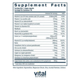Vital Nutrients primer plano de una cápsula mostrando textura y pureza
