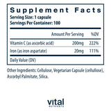 Vital Nutrients cápsula detalle abierta para ver contenido y pureza