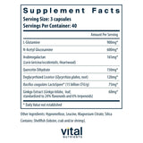 Vital Nutrients cápsulas en primer plano mostrando textura y facilidad de ingestión