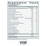 Vital Nutrients cápsulas en detalle, muestra textura y fácil ingestión